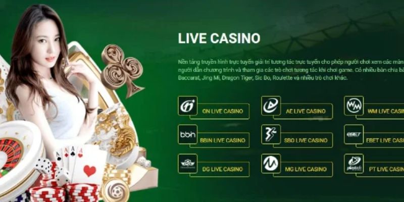 Kho game Casino live hấp dẫn của TK88 